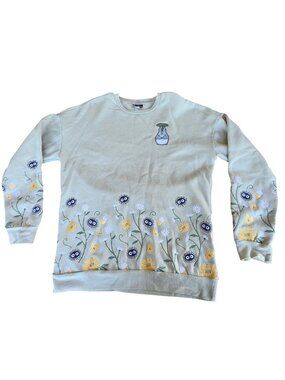 My Neighbor Totoro Studio Ghibli Floral Embroidered Crewneck Sweatshirt XS